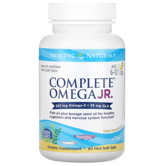 Омега 3-6-9, Junior, 283 мг - 35 мг GLA, 90 капсул | Nordic Naturals