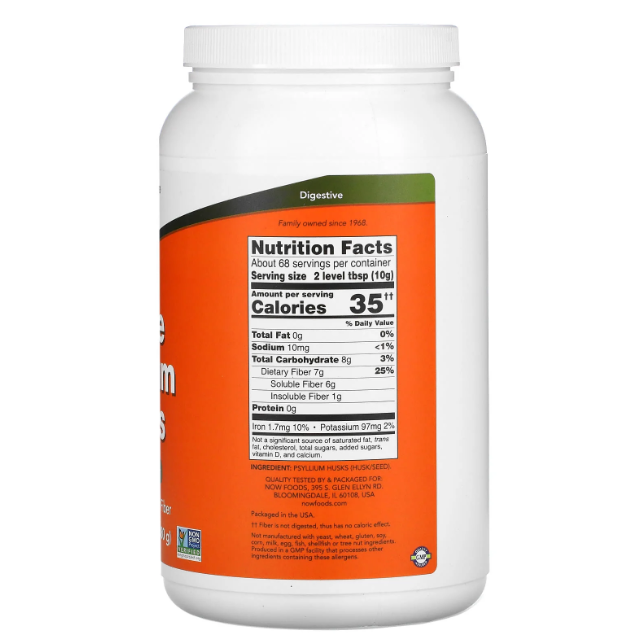NOW Food, Whole Psyllium Husks, 680 gr | Цельная оболочка семян подорожника, 680 гр