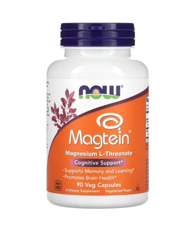 Магний L-треонат, Magtein - 90 капсул | NOW Foods