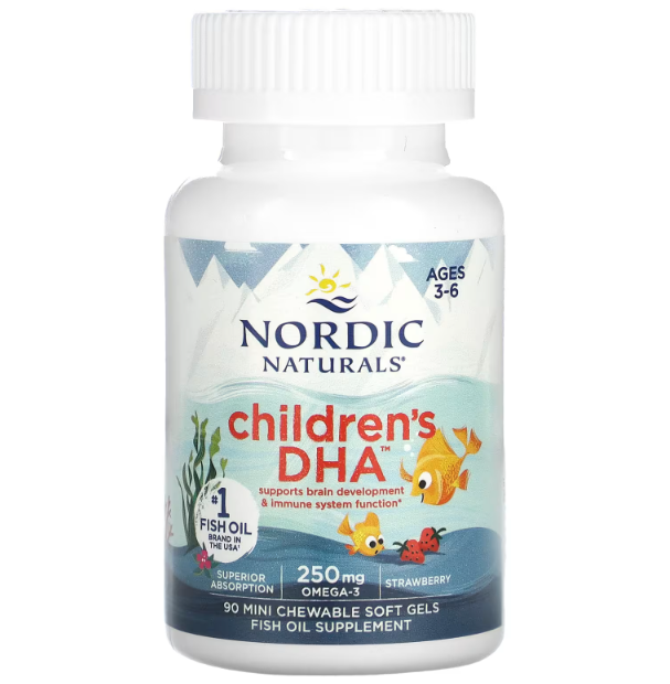 Детская Омега 3, DHA, 250 мг, 90 капсул | Nordic Naturals