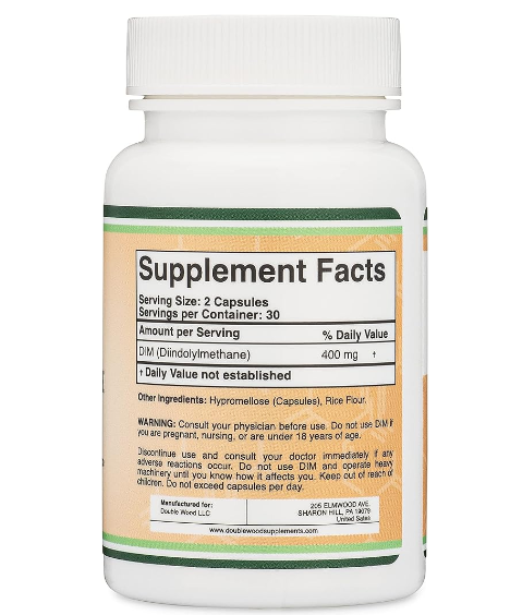 Double Wood, DIM, 400 mg, 60 caps | Блокатор эстрогена, 400 мг, 60 капсула