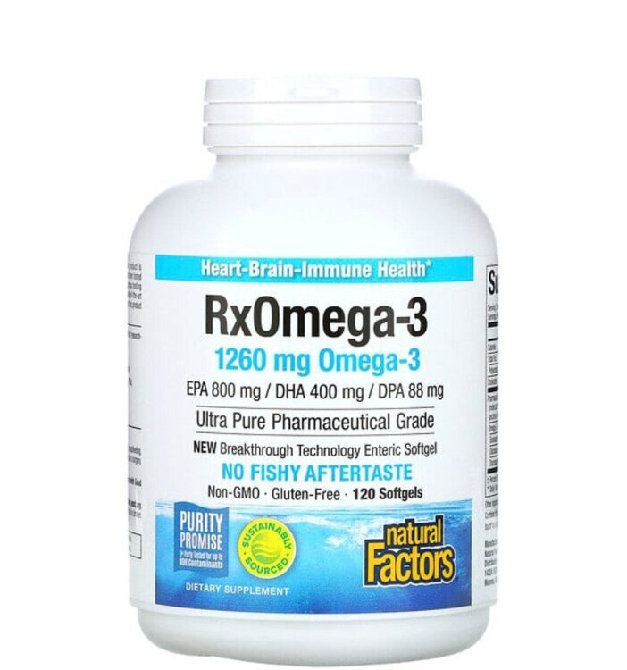 Natural Factors, Rx Омега-3, 120 мягких таблеток