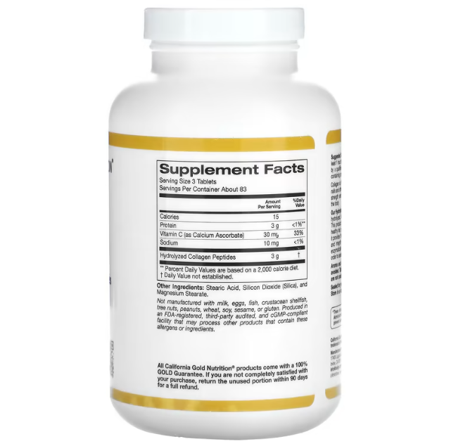 California Gold Nutrition, Collagen, vitamin C | Коллаген, Витамин C, 250 таблеток