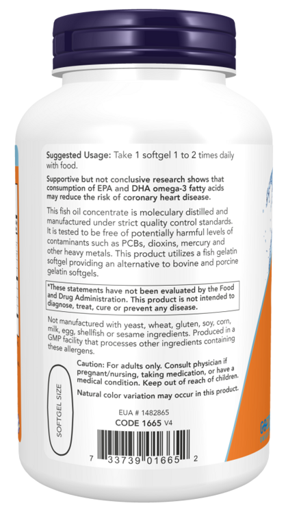 NOW Food, Ultra Omega 3,  Fish Oil, 500 EPA/ 250 DHA, 180 sofgels | Ультра Омега, Рыбий жир, 180 капсул